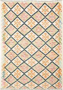 Tappeto Kilim Afghanistan Geometrico Crema Blu 128x180 Cm