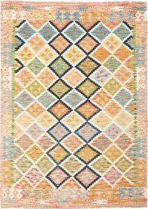 Tappeto Kilim Afghanistan Geometrico Multicolore Vivace 132x184 Cm