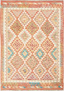 Tappeto Kilim Afghanistan Geometrico Multicolore Vivace 127x183 Cm