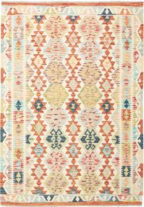 Tappeto Kilim Afghanistan Geometrico Multicolore Vivace 130x185 Cm