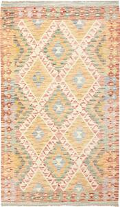 Tappeto Kilim Afghanistan Geometrico Beige Rosso 108x187 Cm