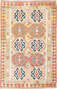 Tappeto Kilim Afghanistan Astratto Multicolore Vivace 120x186 Cm