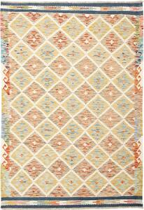 Tappeto Kilim Afghanistan Astratto Multicolore Pastello 130x184 Cm