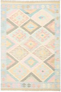 Tappeto Kilim Afghanistan Geometrico Azzurro Rosa 120x178 Cm