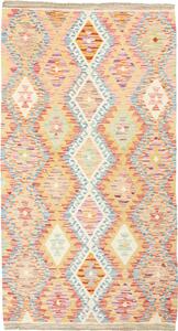 Tappeto Kilim Afghanistan Geometrico Multicolore Pastello 106x196 Cm