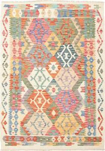 Tappeto Kilim Afghanistan Geometrico Multicolore Pastello 128x180 Cm