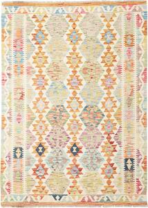 Tappeto Kilim Afghanistan Geometrico Multicolore Pastello 129x184 Cm