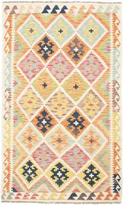 Tappeto Kilim Afghanistan Geometrico Multicolore Crema 120x197 Cm