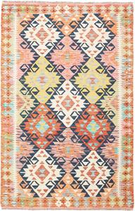 Tappeto Kilim Afghanistan Geometrico Arancione Blu 119x189 Cm