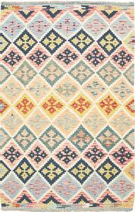 Tappeto Kilim Afghanistan Geometrico Multicolore Pastello Blu 122x191 Cm