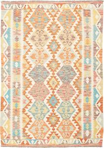Tappeto Kilim Afghanistan Geometrico Multicolore Pastello 124x175 Cm