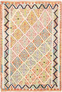 Tappeto Kilim Afghanistan Astratto Multicolore Vivace 128x184 Cm