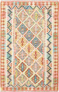Tappeto Kilim Afghanistan Astratto Multicolore Vivace 123x192 Cm