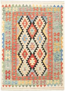 Tappeto Kilim Afghanistan Geometrico Multicolore Terracotta 132x181 Cm