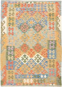 Tappeto Kilim Afghanistan Geometrico Multicolore Vibrante 128x178 Cm