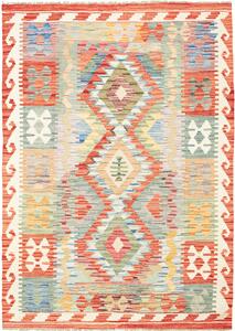Tappeto Kilim Afghanistan Astratto Multicolore Vivace 124x175 Cm