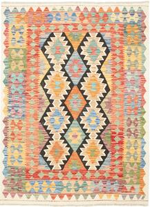 Tappeto Kilim Afghanistan Astratto Multicolore Vivace 129x176 Cm