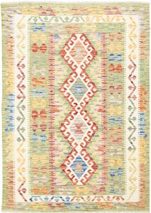 Tappeto Kilim Afghanistan Geometrico Verde Crema 121x173 Cm