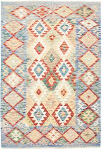 Tappeto Kilim Afghanistan Geometrico Blu Beige 124x179 Cm