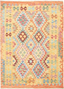 Tappeto Kilim Afghanistan Geometrico Multicolore Caldo 128x177 Cm