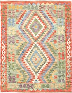 Tappeto Kilim Afghanistan Geometrico Multicolore Terracota 133x171 Cm