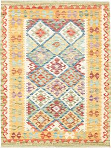 Tappeto Kilim Afghanistan Geometrico Giallo Blu 128x169 Cm