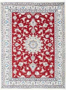 Tappeto Nain Kashmar Persia Medaglione Rosso Crema 153x202 Cm