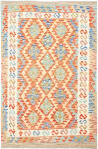 Tappeto Kilim Afghanistan Astratto Beige Arancione 124x182 Cm