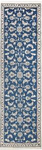 Tappeto Nain Kashmar Persia Floreale Blu Petrolio Crema 80x285 Cm