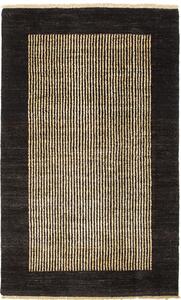 Tappeto Shayan Pakistan A Righe Nero Crema 92x152 Cm
