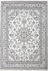 Tappeto Nain Kashmar Persia Medaglione Avorio Blu 163x247 Cm