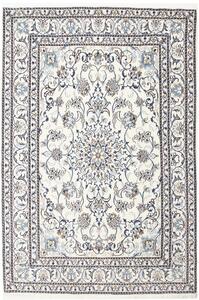 Tappeto Nain Kashmar Persia Medaglione Crema Blu 147x217 Cm