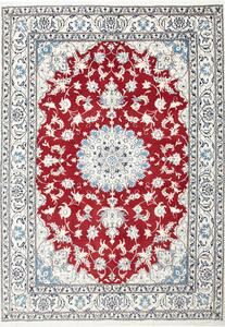 Tappeto Nain Kashmar Persia Medaglione Rosso Crema 170x235 Cm