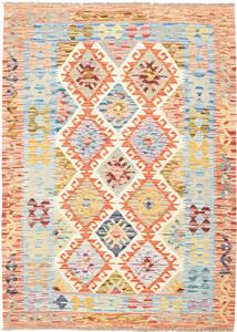 Tappeto Kilim Afghanistan Geometrico Multicolore Pastello 129x177 Cm
