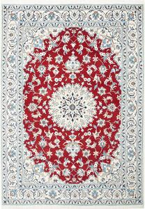 Tappeto Nain Kashmar Persia Medaglione Rosso Avorio 170x240 Cm