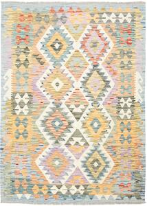 Tappeto Kilim Afghanistan Geometrico Azzurro Multicolore 130x180 Cm