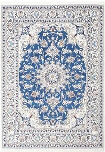 Tappeto Nain Kashmar Persia Medaglione Blu Crema 145x203 Cm