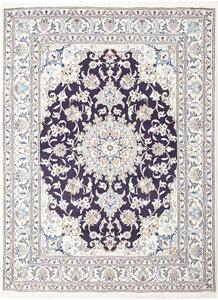 Tappeto Nain Kashmar Persia Medaglione Blu Crema 152x202 Cm