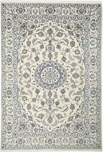 Tappeto Nain Kashmar Persia Medaglione Avorio Blu 200x300 Cm