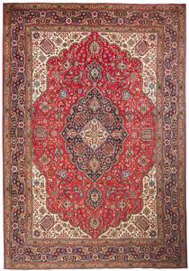 Tappeto Tabriz Persia Medaglione Rosso Blu 247x358 Cm