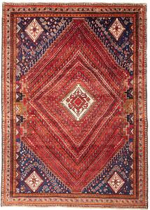 Tappeto Shiraz Persia Geometrico Rosso Blu 210x293 Cm