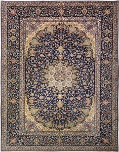 Tappeto Nadjafabad Persia Medaglione Blu Crema 300x400 Cm