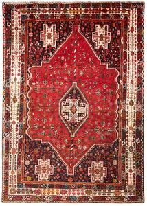 Tappeto Shiraz Persia Geometrico Rosso Blu Scuro 215x305 Cm