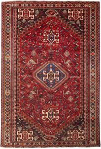 Tappeto Shiraz Persia Geometrico Rosso Blu 213x313 Cm