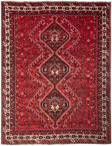 Tappeto Shiraz Persia Geometrico Rosso Nero 225x300 Cm
