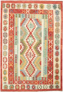 Tappeto Kilim Afghanistan Geometrico Multicolore Rosso 167x250 Cm