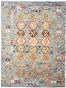 Tappeto Kilim Afghanistan Geometrico Azzurro Policromo 170x230 Cm