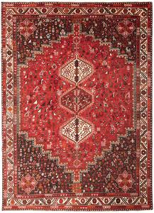 Tappeto Shiraz Persia Geometrico Rosso Nero 215x302 Cm
