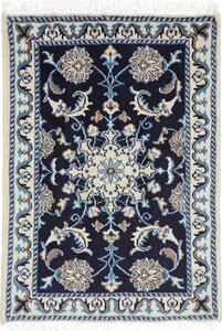Tappeto Nain Kashmar Persia Medaglione Blu Scuro Crema 60x90 Cm