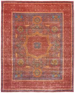 Tappeto Mamlouk Pakistan Geometrico Rosso Blu 250x300 Cm